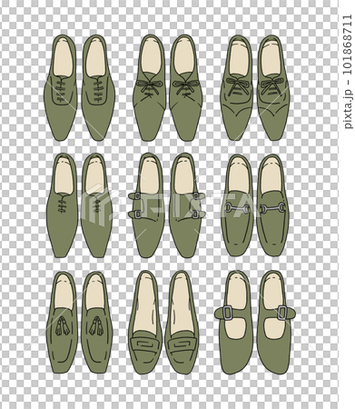 カーキの革靴のイラストセット 101868711