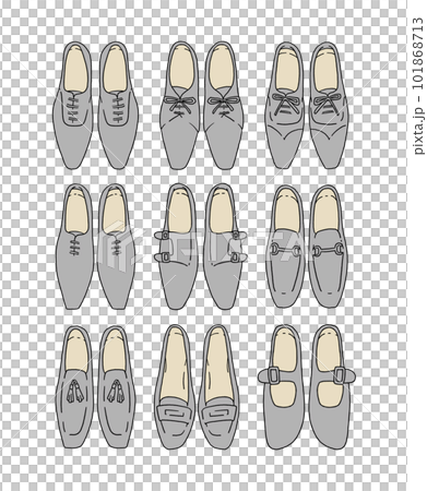 グレーの革靴のイラストセット 101868713