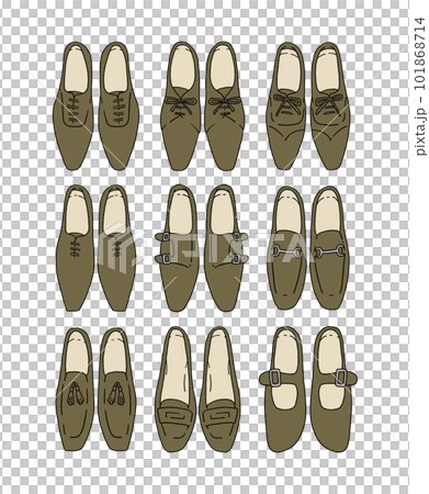 茶色の革靴のイラストセット 101868714
