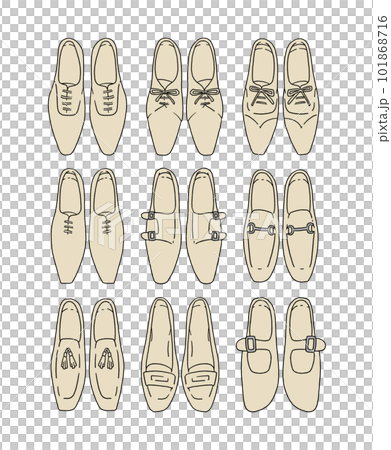 ベージュの革靴のイラストセット 101868716