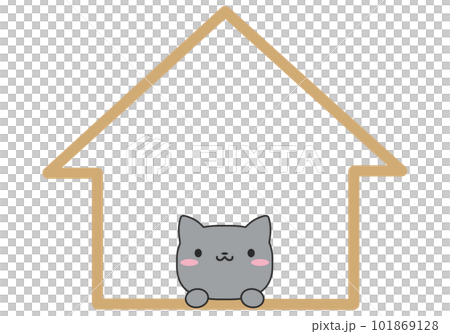 Cat and house frame 101869128