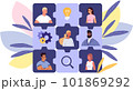 Teamwork and team building. Businessmen and businesswomen. Vector characters flat cartoon illustration. 101869292