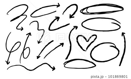 hand drawn arrow set on transparent background. vector 101869801