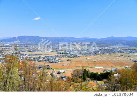 長野県佐久市平尾山～野沢～中込駅周辺を望む(長野県佐久市)【2023.4】 101870034