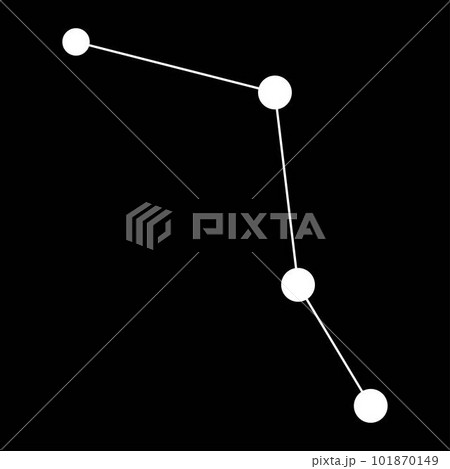 Caelum constellation map. Vector illustration. Caelum constellation map. Vector illustration. 101870149
