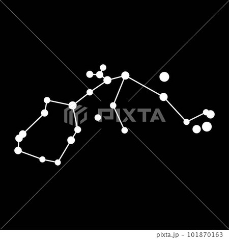 Aquarius constellation map. Vector illustration. 101870163