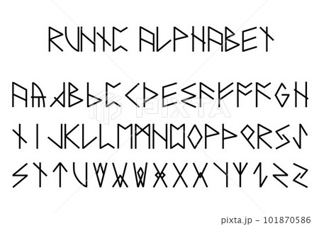 vector runic scandinavian celtic alphabet for web 101870586