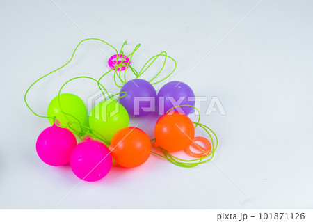 The traditional Indonesian game called lato lato. 101871126