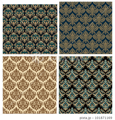 Damask Seamless Baroque Ornament Set 101871169
