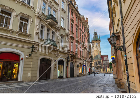 Prague Czech Republic, city skyline of old street to Prague old town square, Czechia 101872155