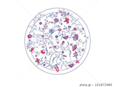 Traditional eastern classical luxury old fashioned floral ornament. 101872960