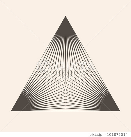 Triangle with lines as pyramid over white background. Abstract sacred illustration. Art line geometric concept. 101873014