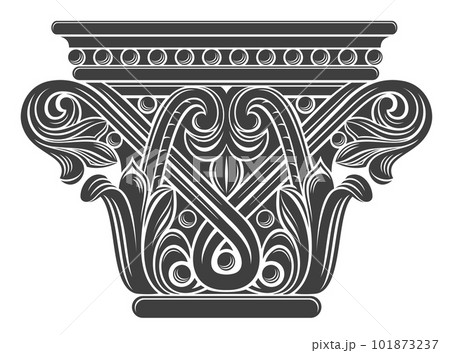 Capital of a medieval cathedral Gothic column 101873237
