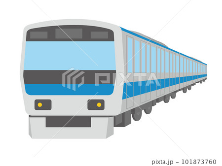 シンプルな青い電車のイラスト_1 101873760