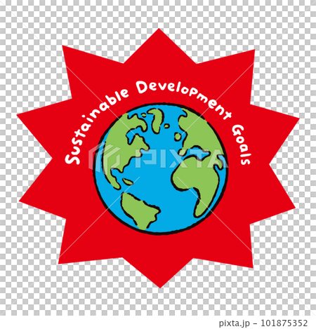 地球_アメリカ・ヨーロッパ・アフリカ_sdgs3_バクダン赤 地球_アメリカ・ヨーロッパ・アフリカ_sdgs3_バクダン赤 101875352
