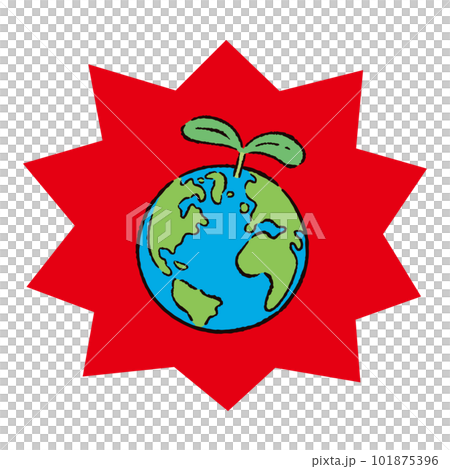 地球_アメリカ・ヨーロッパ・アフリカ_環境_若葉_バクダン赤 101875396