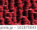 Red Isometric Concentric Ring Seamless 3D Pattern 101875643