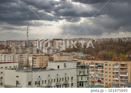 Old residential buildings in Khmelnytskyi, Ukraine. 101875695