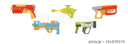 Water Gun or Water Pistol as Toy Gun for Shooting Water Vector Set 101876374