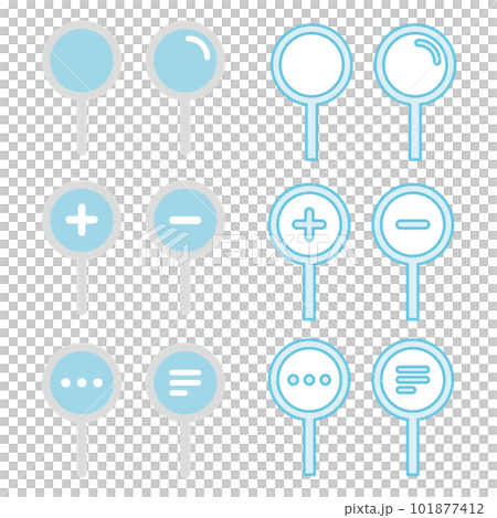 シンプルな虫眼鏡の検索アイコンのバリエーションセット 101877412