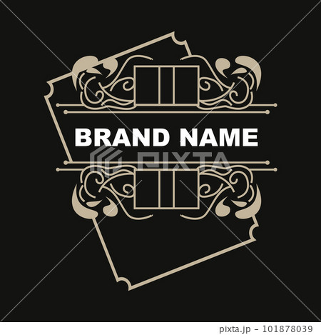 Elegant Minimalist Ornament Logo Template Luxury Ornament Wedding Decoration Business, Batik Style Invitation, Batik, Frasion, Initial Brand Design 101878039