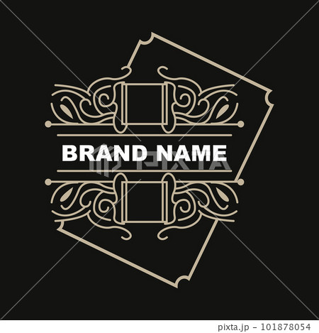 Elegant Minimalist Ornament Logo Template Luxury Ornament Wedding Decoration Business, Batik Style Invitation, Batik, Frasion, Initial Brand Design 101878054