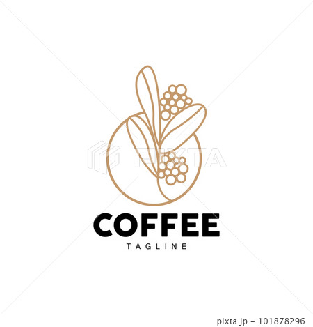 Coffee Logo, Coffee Tree Design, Cafe Drink Vector, Icon Brand Illustration Symbol 101878296
