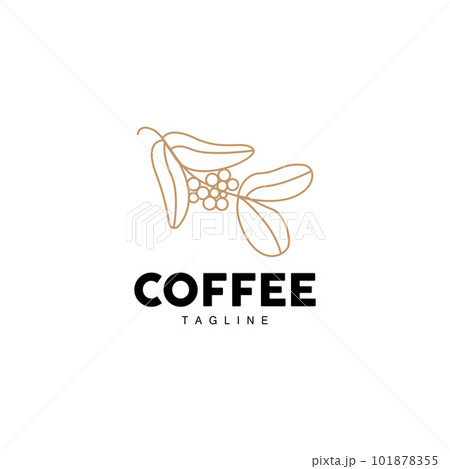 Coffee Logo, Coffee Tree Design, Cafe Drink Vector, Icon Brand Illustration Symbol 101878355