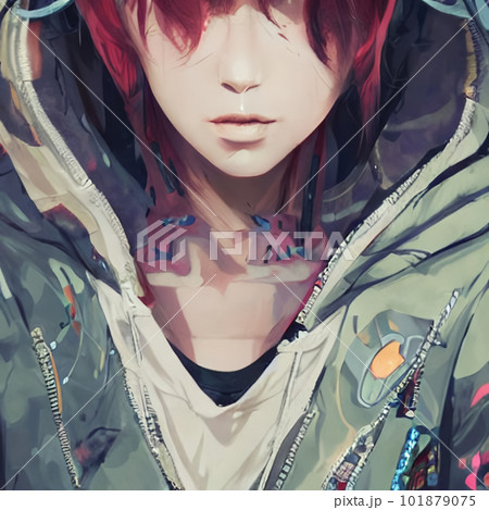 未来の都市を舞台にした、サイバーパンク風の少女「AI生成画像」 101879075