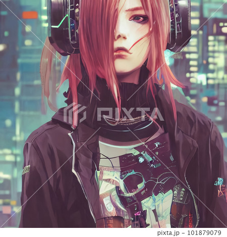 未来の都市を舞台にした、サイバーパンク風の少女「AI生成画像」 未来の都市を舞台にした、サイバーパンク風の少女「AI生成画像」 101879079