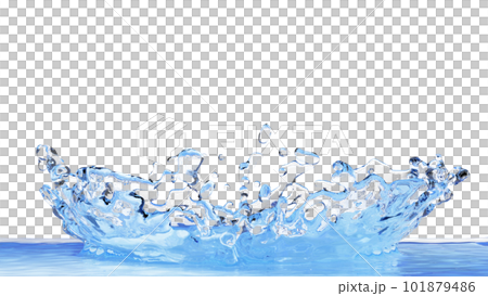 藍色水濺材料。透明背景。 (巴新) 101879486