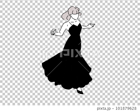 ドレスを着て踊る少女 101879628