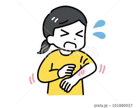 腕を掻いている私服女性 腕を掻いている私服女性 101880037