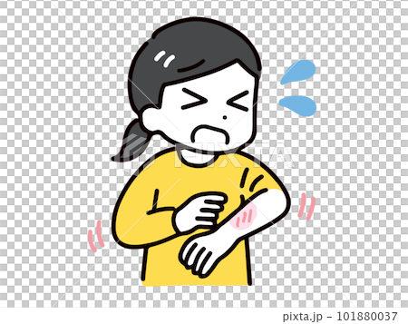 腕を掻いている私服女性 腕を掻いている私服女性 101880037