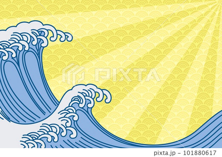 日本風伝統模様背景☆波・青海波模様☆ 日本風伝統模様背景☆波・青海波模様☆ 101880617