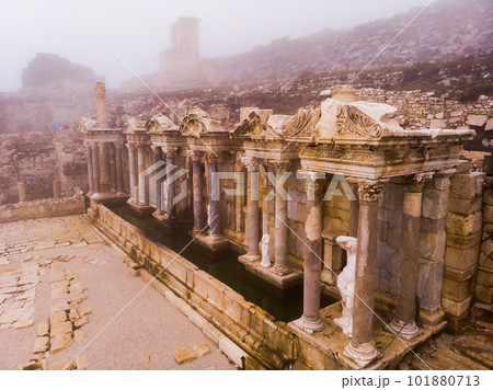 Ruins of antique city of Sagalassos with Antonine Nymphaeum. 101880713