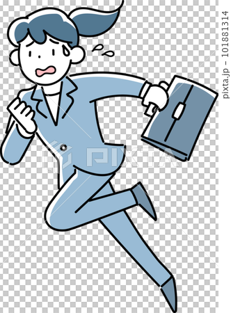 帶著困擾的表情奔跑的女商人 101881314