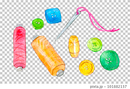 ソーインググッズ　ソーイングセット　水彩イラスト 101882137