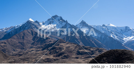 Snow Covered Mountains above the Desert Panorama Snow Covered Mountains above the Desert Panorama 101882940