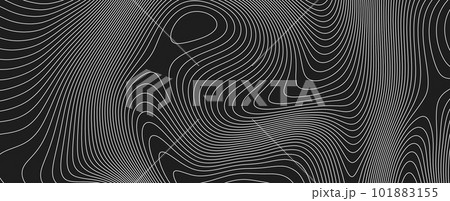 Terrain topographic map. Mountain and hill height contour lines background. Landscape geographic pattern. Territory texture concept. Vector 101883155