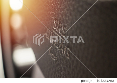 Safety airbag sign on car steering wheel with horn icon Safety airbag sign on car steering wheel with horn icon 101883268