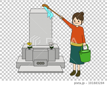 婦女上墳掃墓圖(附主線) 婦女上墳掃墓圖(附主線) 101883284