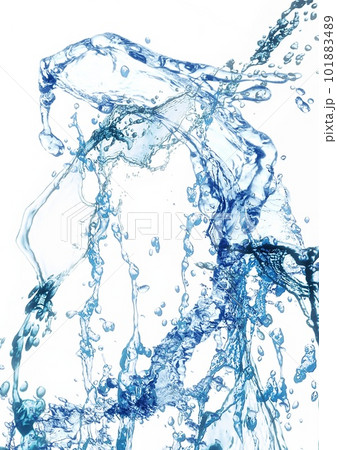 抽象的な青い水しぶきと白背景 抽象的な青い水しぶきと白背景 101883489