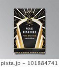 Art Deco luxury template golden black A4 page, menu, card, invitation 101884741