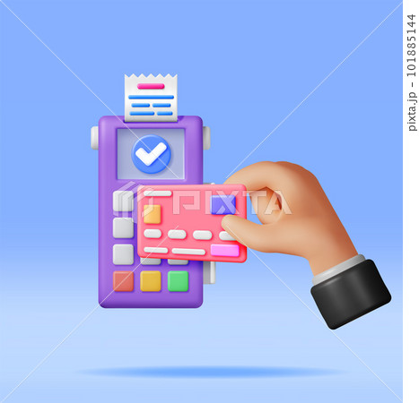 3D Payment Terminal with Card and Receipt 3D Payment Terminal with Card and Receipt 101885144