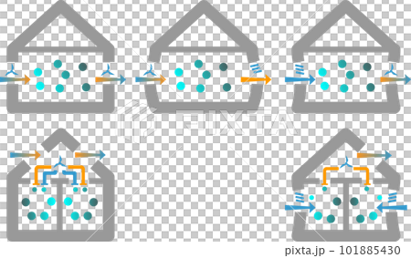 住宅の換気システムのイメージイラスト 101885430