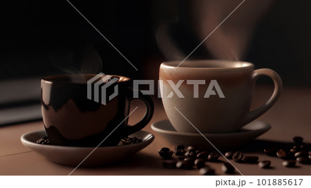 aromatic coffee in the morning with a view of the city aromatic coffee in the morning with a view of the city 101885617