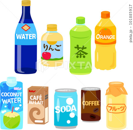 市販の飲み物のイラストセット 101885917