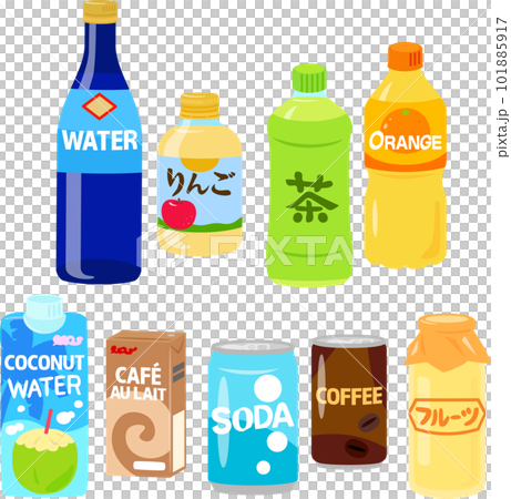 市販の飲み物のイラストセット 101885917