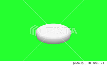White pills isolated. Green Screen. 101886571